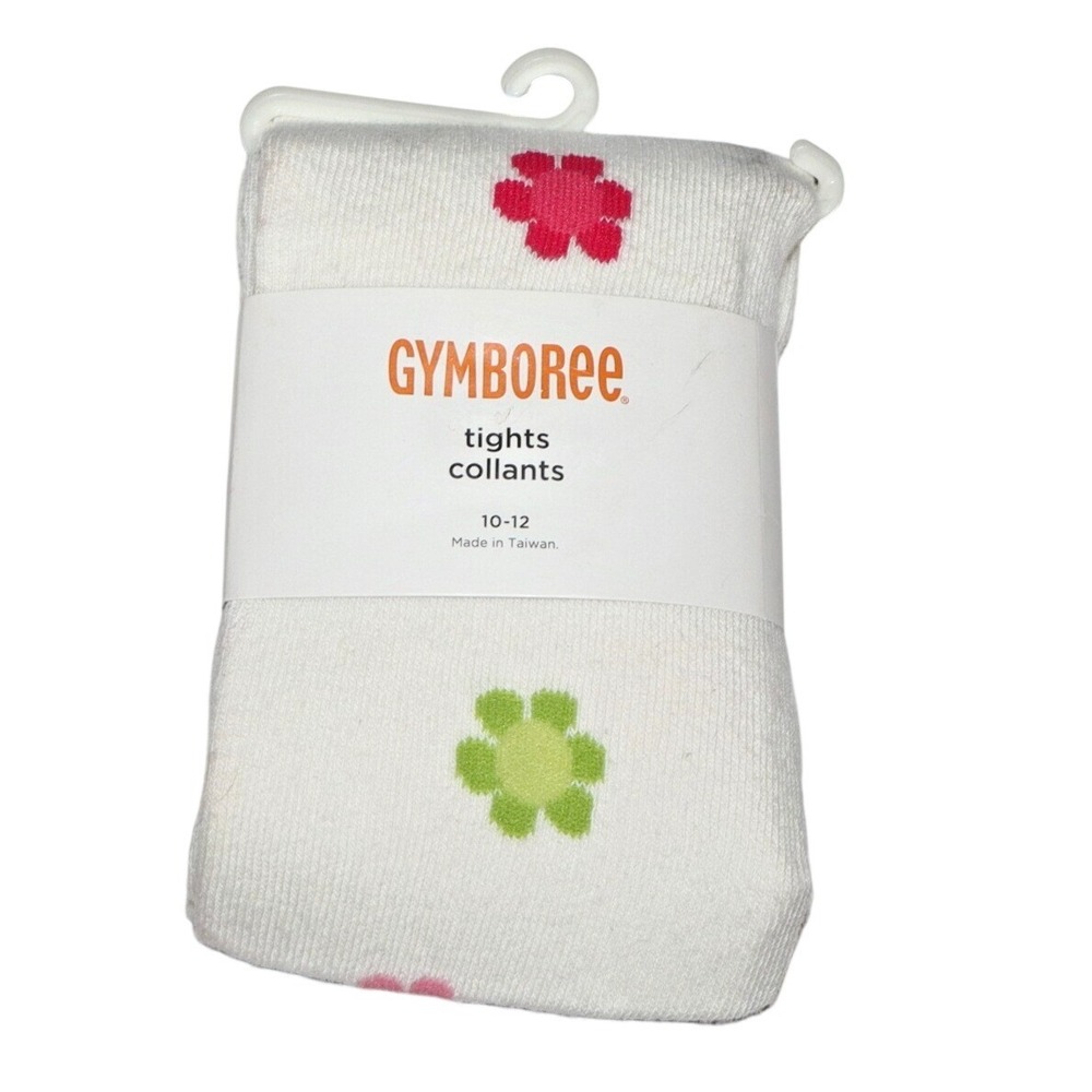 Gymboree Girls 2011 Floral Pink Green Blue Flowers Tights 10 12 New